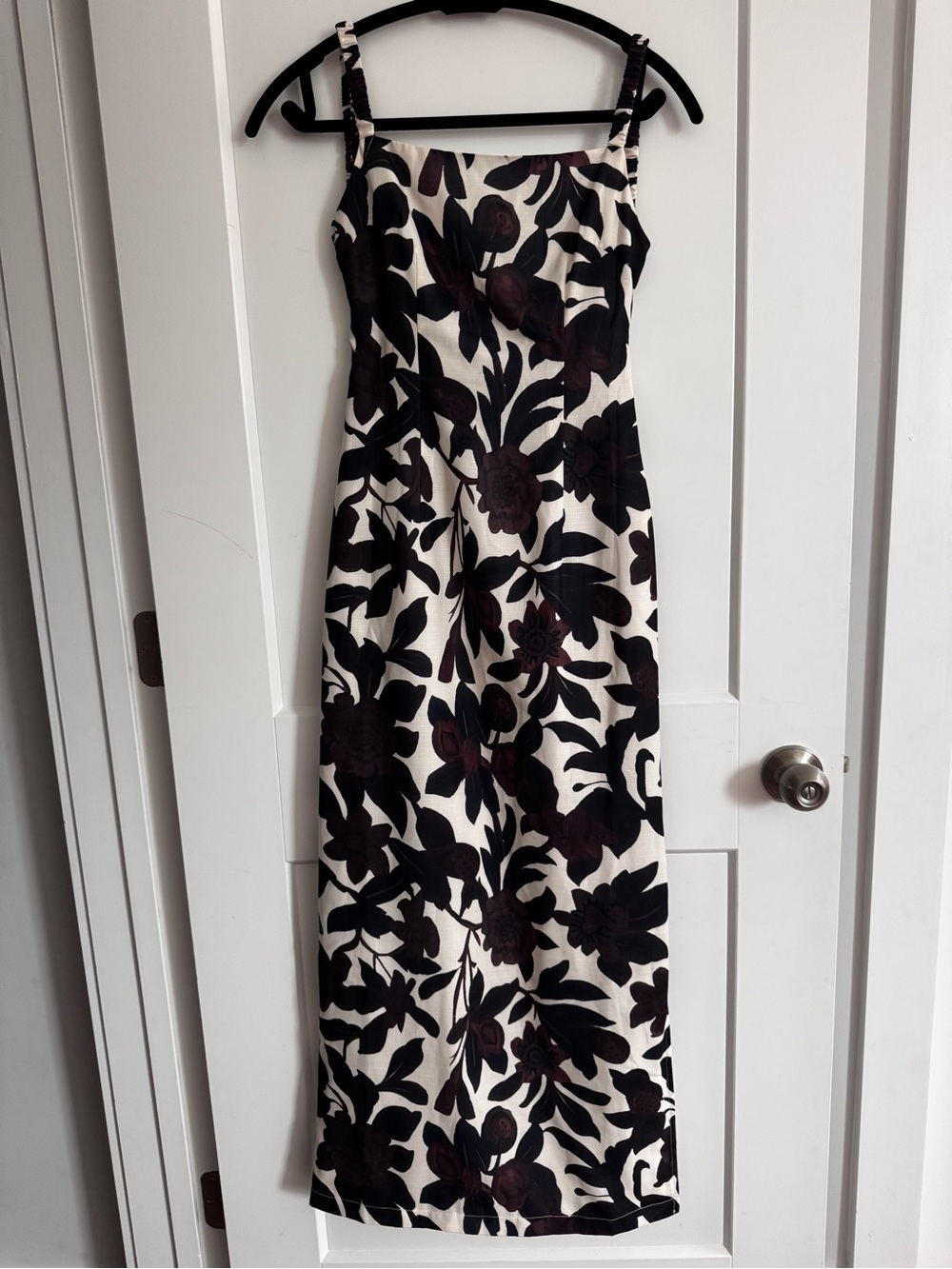 Commense Brown Floral Print Maxi Dress